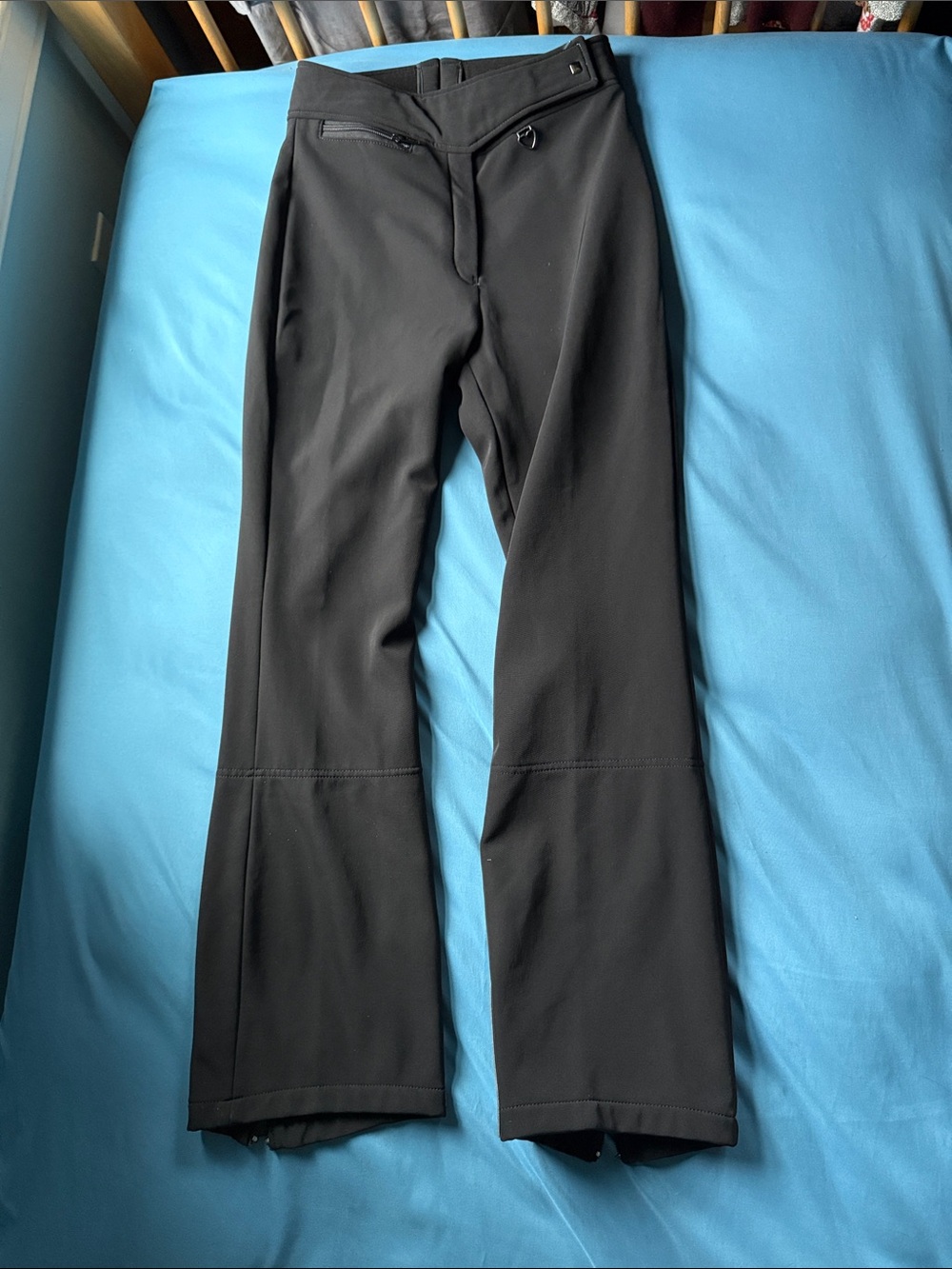 Obermeyer Womens 8R Black Stretch Ski Pants Fleece Lined Heart Hook Y2K